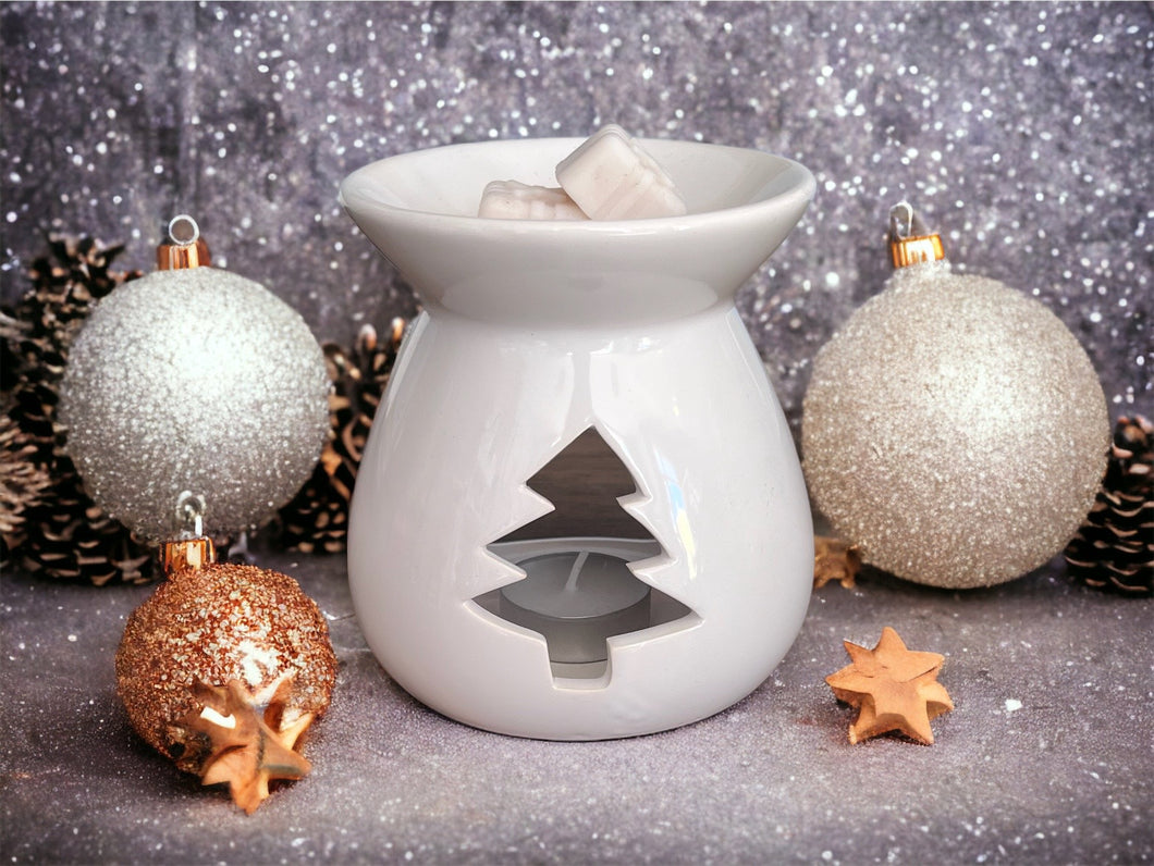 Cream Ceramic Christmas Tree Tea Light Burner