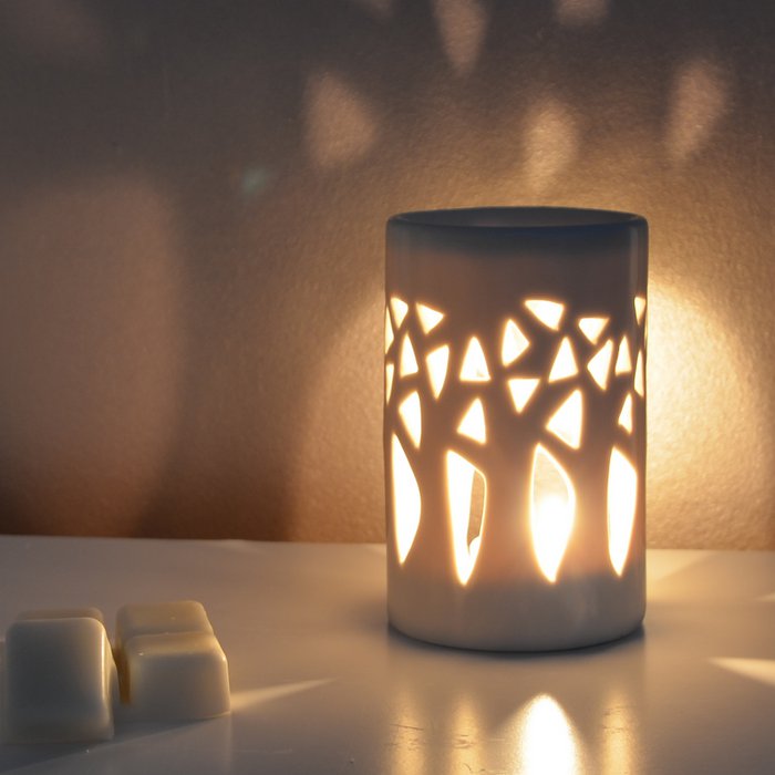 Forest Cut Out Ceramic Tea Light Burner - Nude or Grey