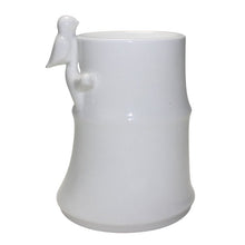 Cargar imagen en el visor de la galería, White Ceramic Bird on Bamboo Tea Light Burner
